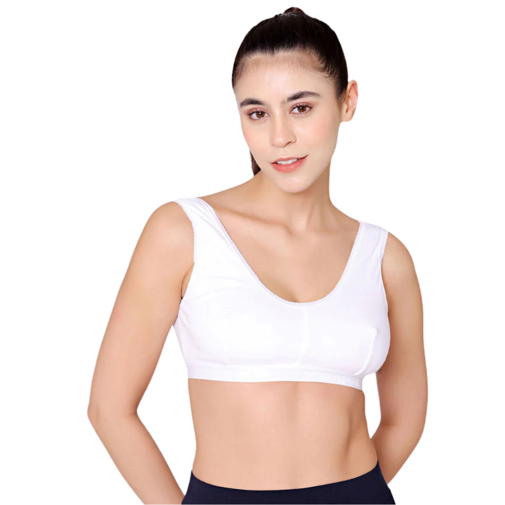 Bodycare Women's Full Coverage Non-Padded Cotton Blend Sports Bra for Everyday Comfort & Light Support