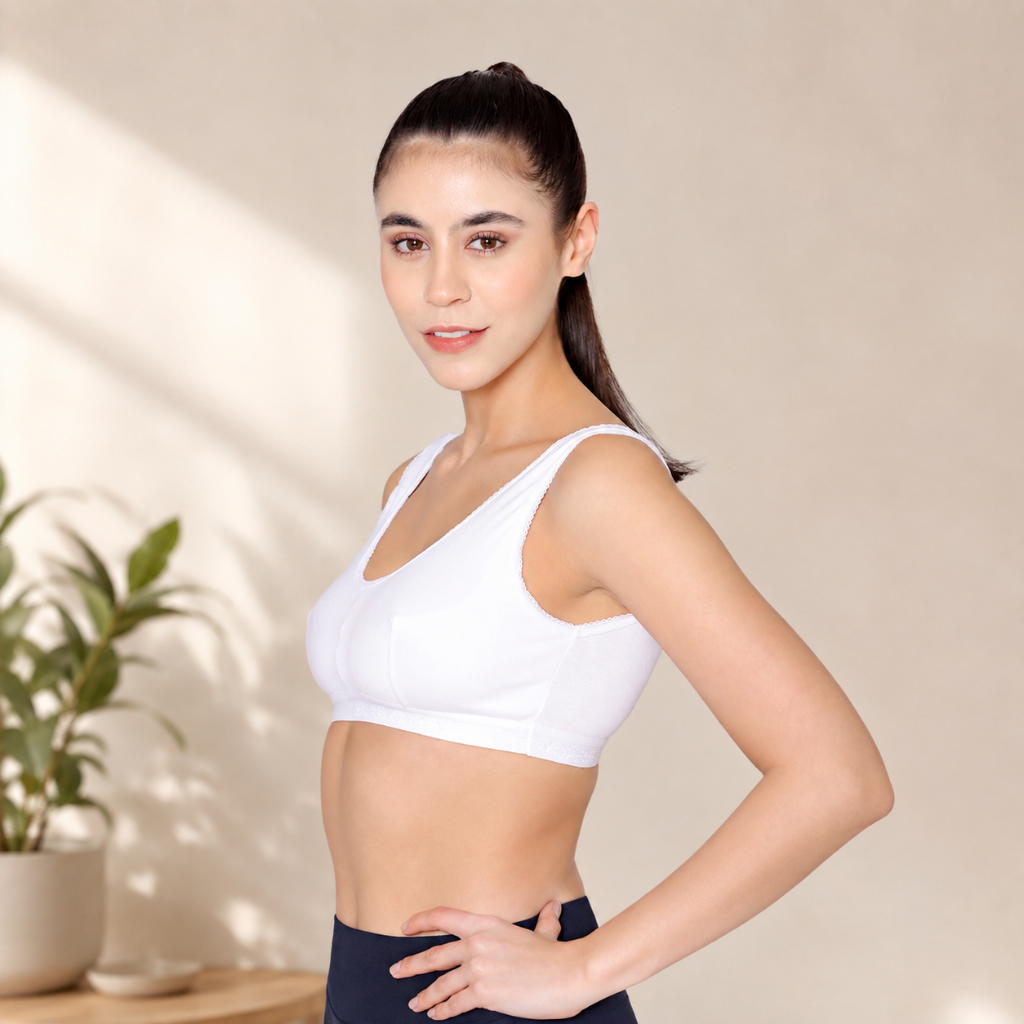 Bodycare Women's Full Coverage Non-Padded Cotton Blend Sports Bra for Everyday Comfort & Light Support - Image 3