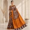 Bishnupur heritage batik silk saree with hand-painted detailing